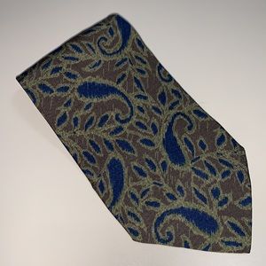 Giorgio Armani Cravatte Brown/Olive Green Paisley Neck Tie
